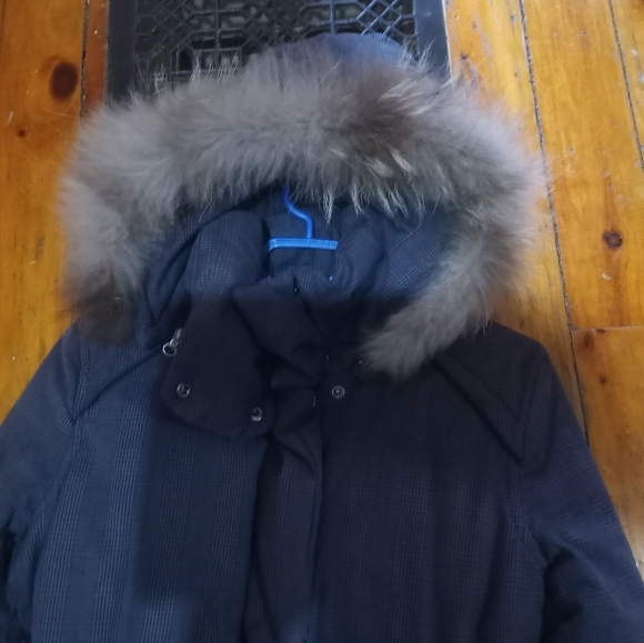 Down Soia & Kyo Parka - Microplaid with Fur Hood - Picture 2 of 4